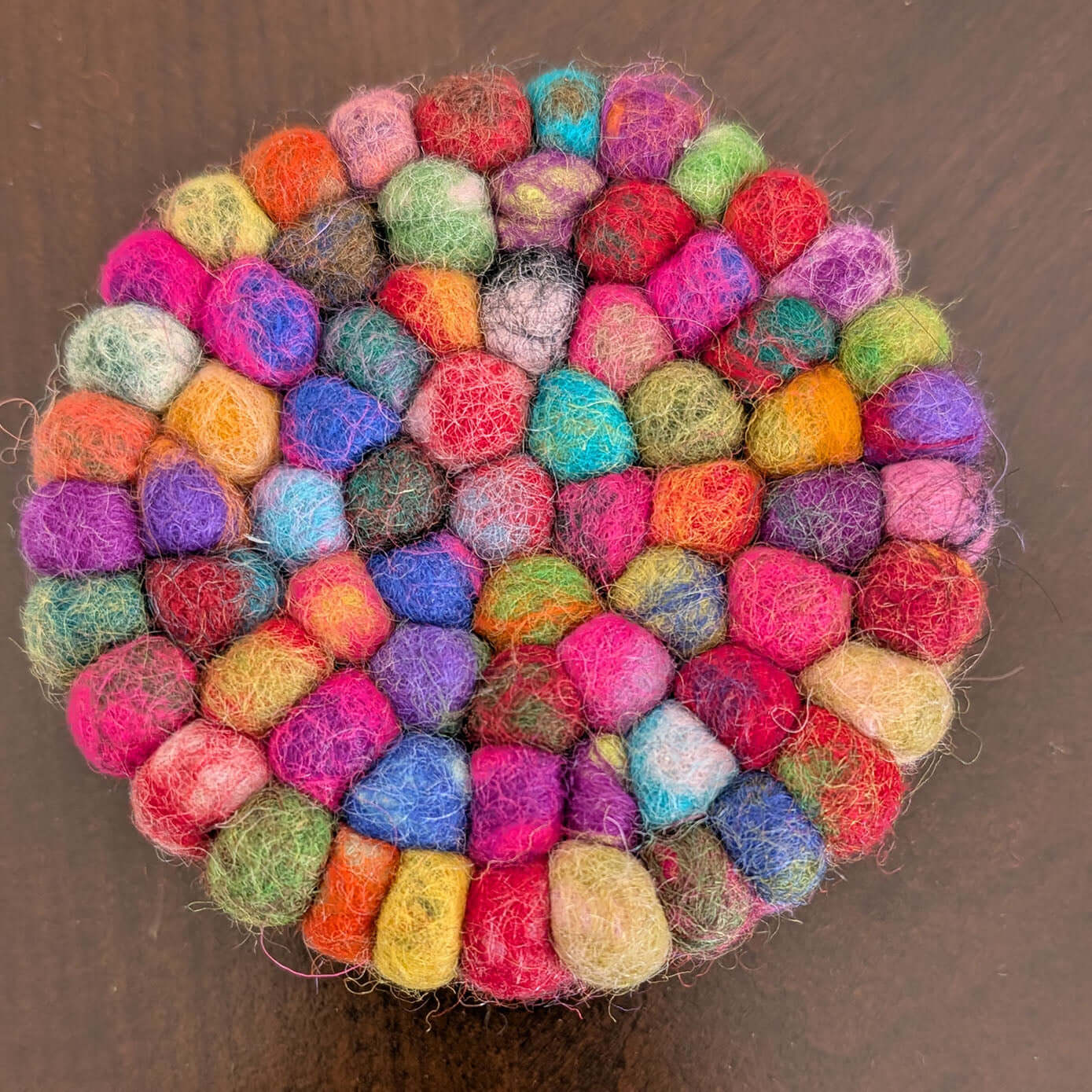 Handmade Wool Felt Ball Coasters – Made in Nepal