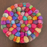Handmade Wool Felt Ball Coasters – Made in Nepal