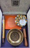 Mindful Starter Kit with singing bowl, incense, Lokta paper journal, and 2 wool coasters – handmade in Nepal